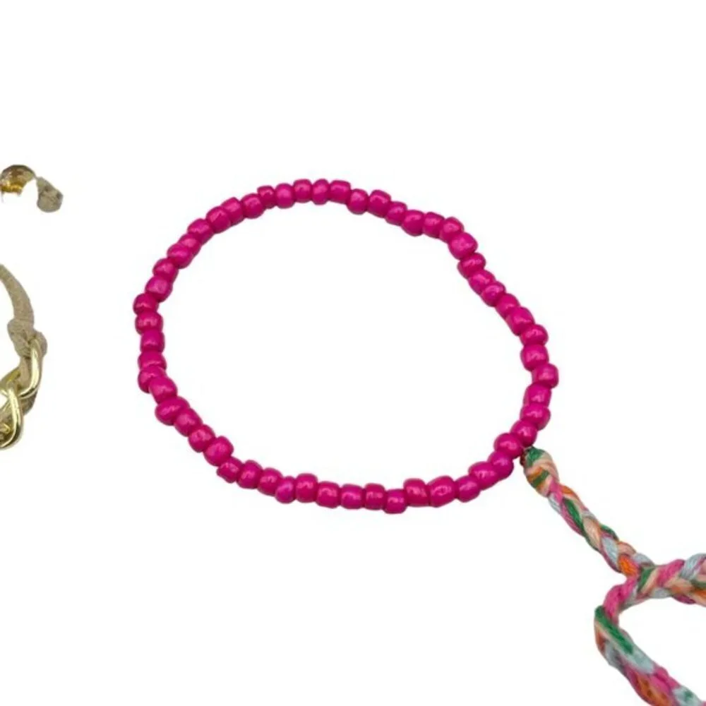 Minicci Boho Gold Tone Nylon Thread Beaded Chain Bracelets